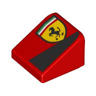 Image Of Slope 30° 1 x 1 x 2/3 (Cheese Slope) with Ferrari Logo, Black Triangle print