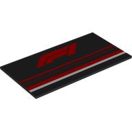 Image Of Tile 8 x 16 with Red F1 Logo, Red/White Lines print